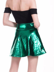 Mini Skirt Women Pleated Short Elastic High Waist Solid Multi-Color Casual Clubwear Fashion Skirt