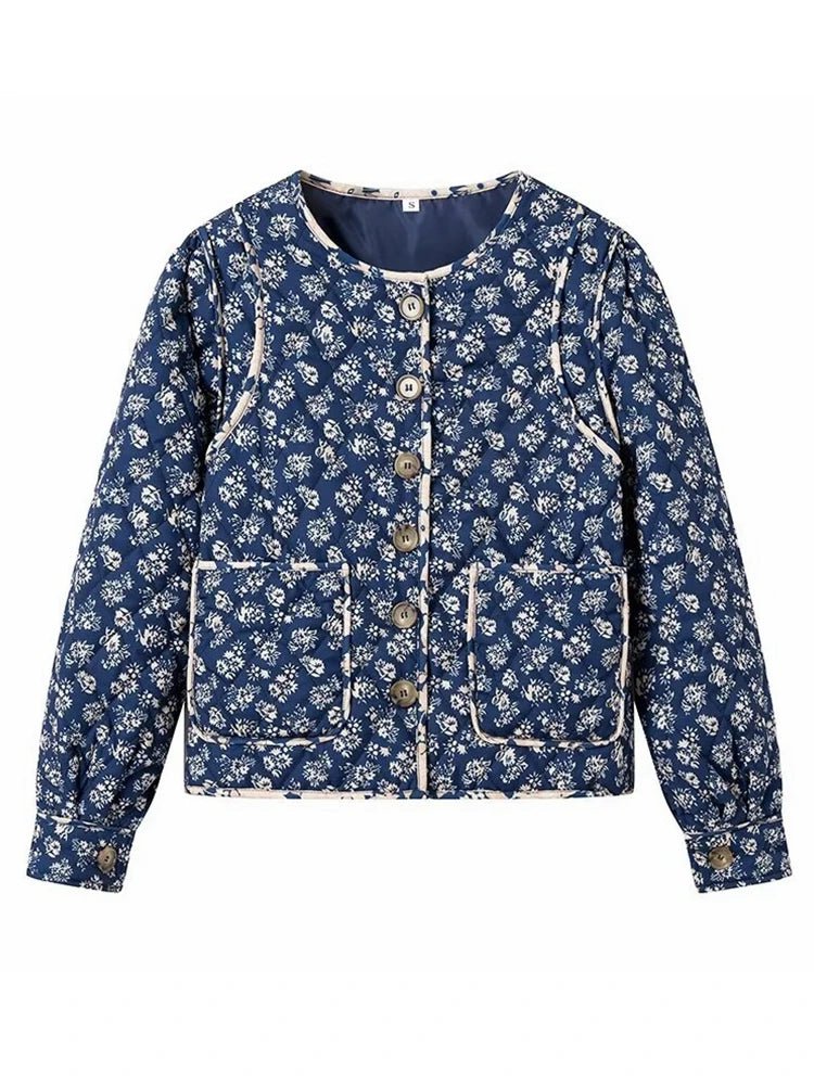 Blue Flower Print Jacket