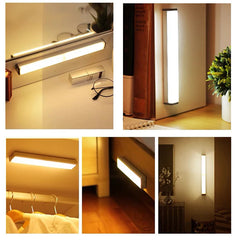 Motion Sensor Light Wireless LED Night Light USB Rechargeable Night Lamp Cabinet Closet Lamp Staircase Backlight For Kitchen