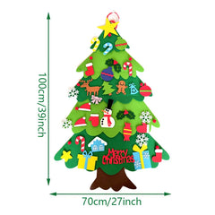 DIY Felt Christmas Tree Christmas Stick-On Tree Decorations for Kids Christmas Ornaments Santa Claus Xmas Kids Gifts