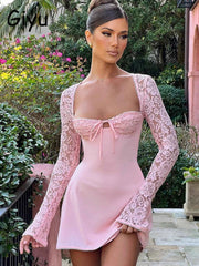 Long Sleeve Mini Dress pink