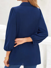 Blouse Women Long Shirt Turndown Collar Long Sleeve Embroidered Solid Casual Spring Summer Fashion Top