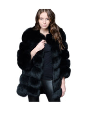 Women's Luxury Long Faux Fox Fur Coat Thick Warm Winter Fluffy Faux Fur Jacket Coats