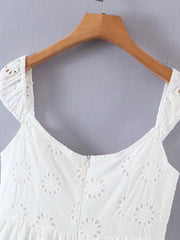 French Lace Mini Dress Women Chic Short Party Casual Beach Vacation Summer Fashion Dress