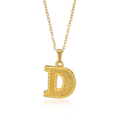 Initial Letter Pendant Necklace Women Monogram Stainless Steel Elegant Fashion Jewelry Gift