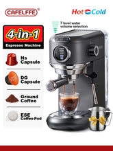 Cafelife 4-in-1 espresso machine with various coffee pod compatibility on a white background