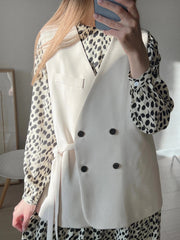 Suit Vest Women Oversized V-Neck Large Size Chic Casual Elegant Office Fashion Top