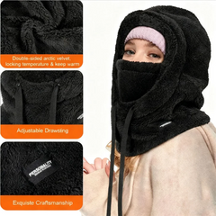 Women’s Fleece Balaclava Hood – Windproof Winter Face Mask & Neck Warmer for Skiing, Cycling and Cold Weather