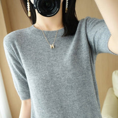 Cashmere Sweater Short-Sleeved grey