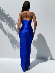Maxi Dress Women One Shoulder Backless Off-Shoulder Sleeveless Bodycon Elegant Prom Evening Club Party