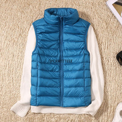 puffer vest blue