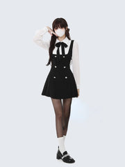 Faux 2-Piece Mini Dress Women Elegant Short A-Line Party Casual Chic Fashion Dress