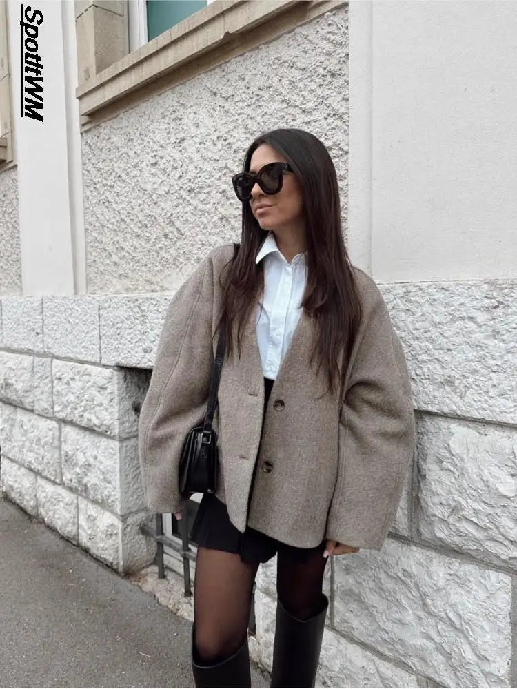 Faux Wool Blazer