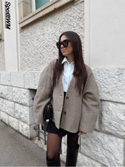 Faux Wool Blazer