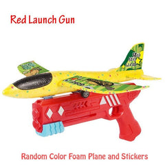 Foam Airplane Toy Kids 10M Catapult Launcher Outdoor Game Bubble Model Shooting Roundabout Gift