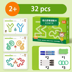 Montessori Tracing Notebook Kids 136 Page Magic Writing Alphabet Numbers Line Learning Education