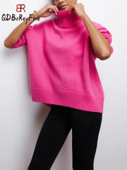 Sweater Women Turtleneck Oversized Long Sleeve Pullover Casual Loose Fit Knitted Cozy Fashion Top