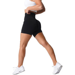 High Waist Biker Shorts Women Black Spandex Seamless Breathable Moisture Wicking Gym Workout Cycling