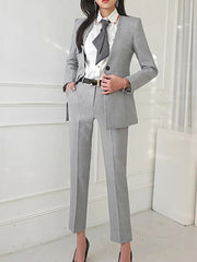 Women's Vintage 3-Piece Suit: Blazer, Vest & Trousers for Office Wear