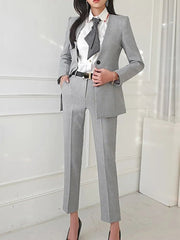 Pant Suit Women Vintage 3-Piece Blazer Vest Trousers Elegant Office Formal Fashion Set