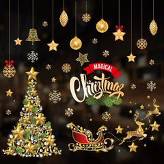 Christmas Window Wall Stickers Merry Xmas Removable Cling Home Business Decoration Ornament Holiday