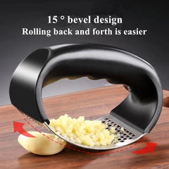 Garlic Press Stainless Steel Manual Crusher Masher Kitchen Accessory Tool Cooking Gadget