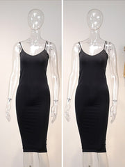Y2K Spaghetti Strap Bodycon Mini Dress Women Retro Pink Seamless Stretch Spring Summer Fashion
