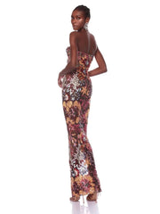 Maxi Dress Women Flower Embroidered Sequin Sleeveless Bodycon Gown Elegant Evening Wedding Party Dress