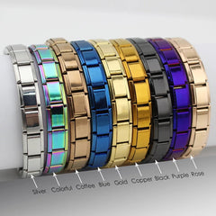 Charm Bracelet Women Italian Elastic 9mm Stainless Steel Bangle Fashion Jewelry Gift Accessory