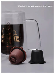 Nespresso Coffee Pods 6-Piece Refillable Reusable Filter Capsules Eco-Friendly Kitchen Accessory