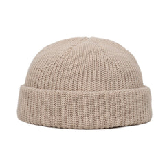 Knitted Beanie Unisex Winter Warm Casual Short Thread Streetwear Hat Cold Weather Fashion