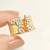 New Fashion Women's Ring with Cubic Zirconia Stone Wiredrawing Effect Gold Color Wide Rings Luxury Jewelry Gift for Her