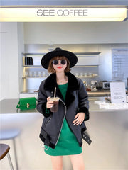 Faux leather jacket black