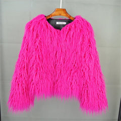 Faux Fur Coat Pink