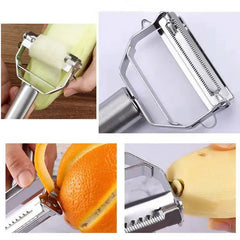 Vegetable Peeler Stainless Steel Double-Head Melon Planer Multi-Function Fruit Kitchen Household Tool