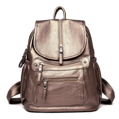 Women's High Quality Leather Backpacks Vintage School Genuine Leather Backpack Shoulder Bag