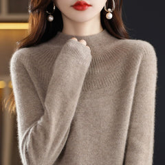 Cashmere Sweater Women 100% Pure Wool O-Neck Knitted Pullover Warm Elegant Winter Fashion Top