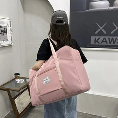 Travel Bag Large Capacity Zipper Portable Sports Gym Handbag Pink Blue Grey Multi-Size Versatile