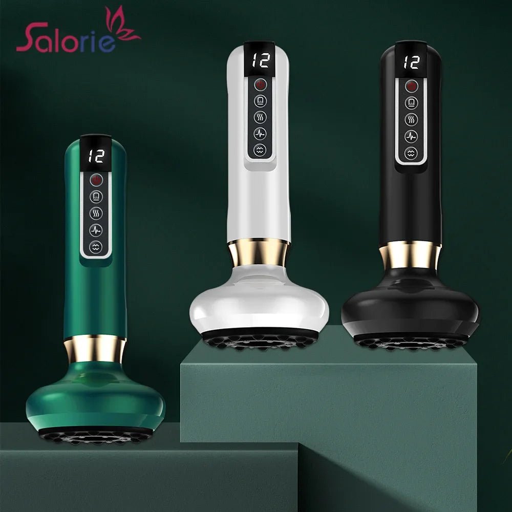 Three handheld devices with digital displays on a green background, featuring the brand 'Salorie'.