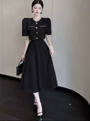 Top & Midi Skirt Set Women Elegant 2-Piece Above Elbow Sleeve Chic Casual Fashion Suit Outfit