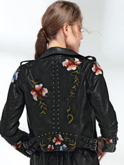 Faux Leather Jacket black rear