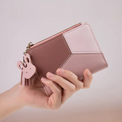 Women's PU Leather Wallet Women's Purse Card Holder Foldable Portable Lady Coin Purses