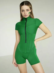 Jumpsuit Women Short Sleeve Fitness Tennis Yoga Catsuit Romper Casual Activewear Fashion