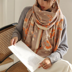 Cashmere Scarf Women Warm Print Shawl Thick Blanket Soft Stole Elegant Winter Fashion Accessory