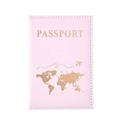 Passport Holder PU Leather Map Pattern Protective Cover ID Credit Card Travel Accessory Case