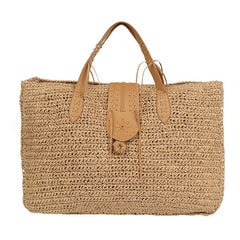 Rattan Straw Bag Women Bohemian Handmade Large Capacity Durable Shoulder Handbag Casual Summer Fashion