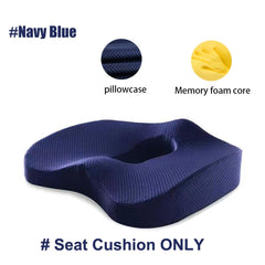 Memory Foam Orthopedic Seat Cushion Back Tailbone Support Pillow Office Home Car Comfort Gift