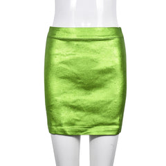 High Waist Metallic Maxi Skirt Women Luxury Glitter Long Party Elegant Chic Fashion Skirt
