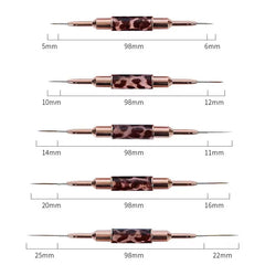 Nail Art Liner Brushes Double Head Leopard Print Acrylic French Stripe Drawing Painting Pen Gel Polish Nail Art Manicure Tools
