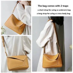 Shoulder Bag Women Soft Leather Flap Underarm Boutique Design Crossbody Messenger Handbag Purse